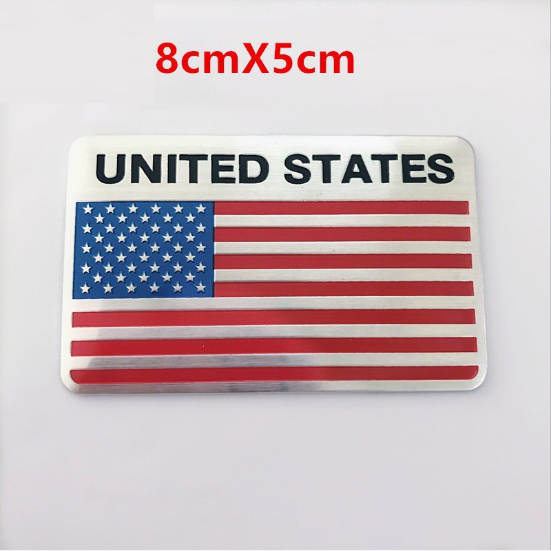 Tem Nhôm Cờ Mỹ USA ( UNITED STATE ) Dán Trang Trí Xe Hơi , Xe Máy Cao Cấp