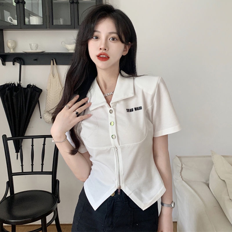 Áo polo COZOKC ngắn tay ôm dáng thời trang dành cho nữ