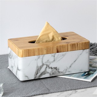 KINGFOM Hộp Đựng Khăn Giấy Để Bàn Họa Tiết Vân Gỗ