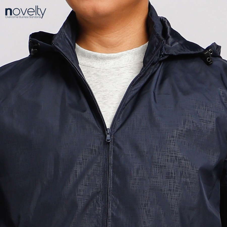 Áo jacket nam in chìm nón rời Novelty trượt nước màu xanh đen 2203172