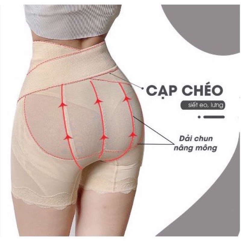 Quần Nịt Bụng Giảm Mỡ Lưng Cao Xiết Chống Cuộn Nâng Mông