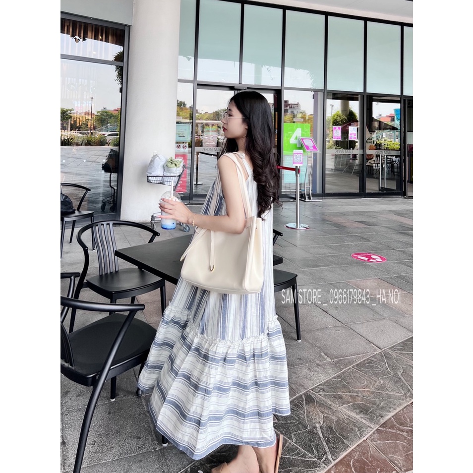 Váy kẻ hai dây đuôi cá