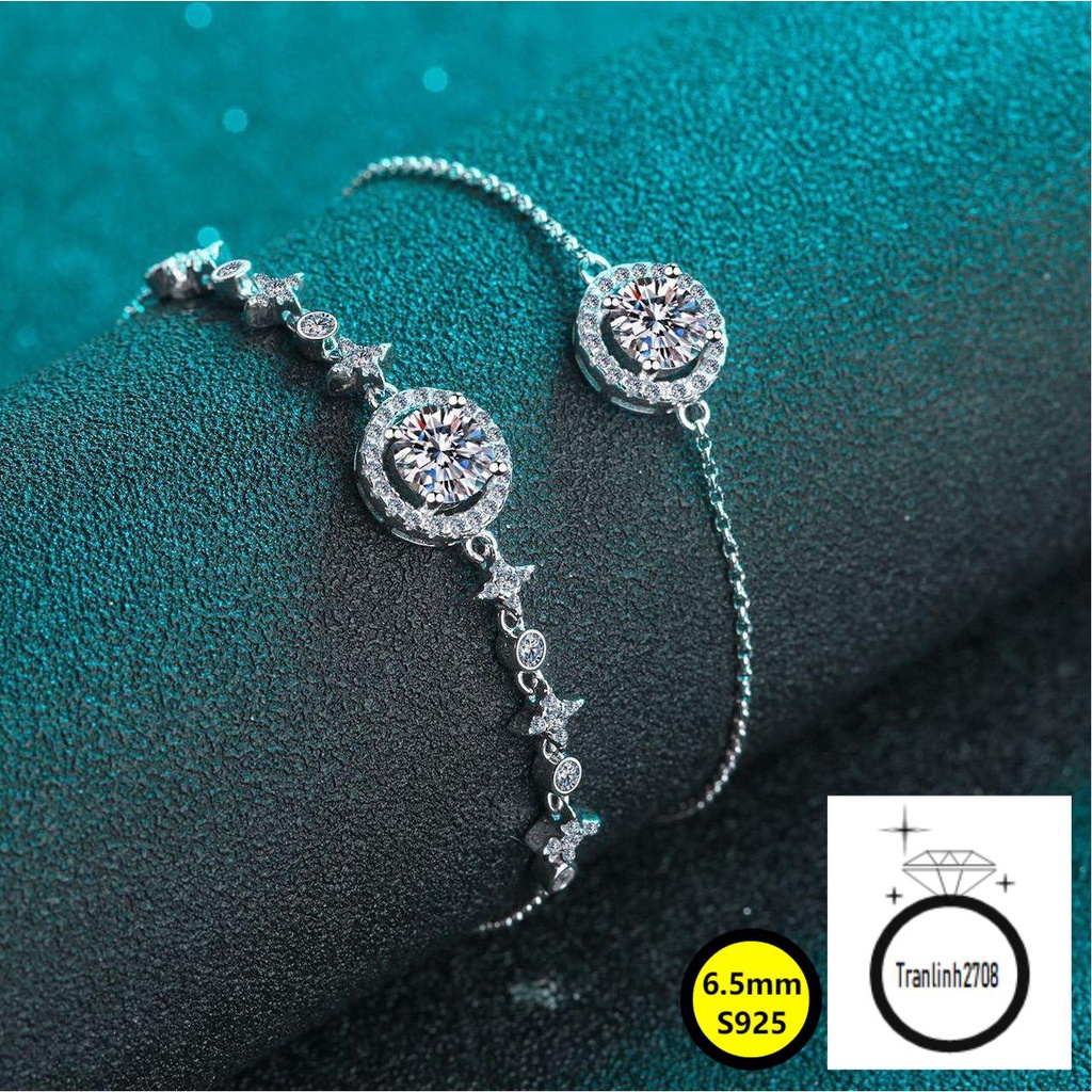 XDY-5563 925 Sterling Silver Bracelet thời trang cho phụ nữ, 6,5mm zircon
