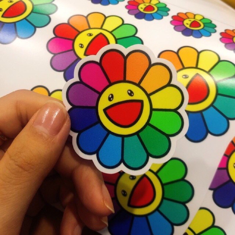 combo 30-60 cái sticker hoa mặt trời hoa kaikai kiki/ hình dám hoa kaikai kiki
