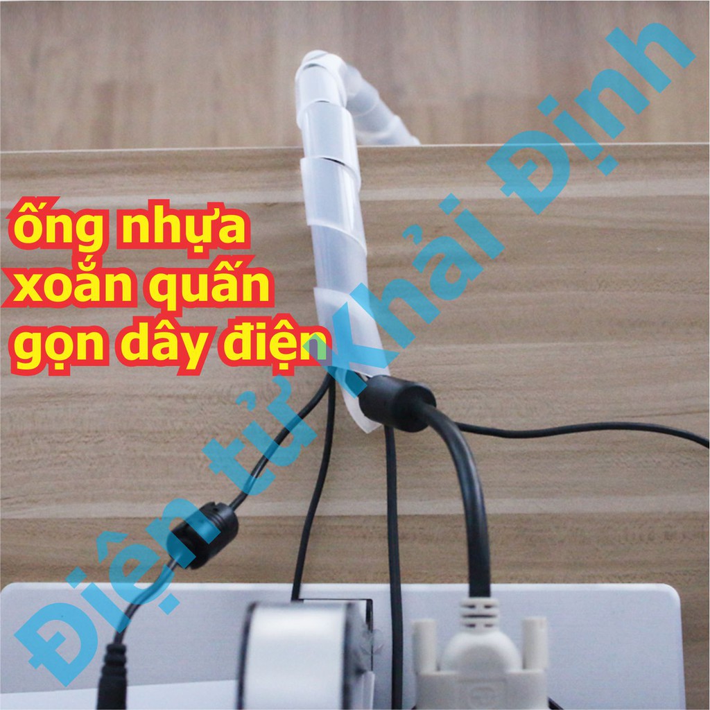 Ống nhựa xoắn, dây nhựa quấn gọn bảo vệ dây điện ống ruột gà xoắn phi 4mm ~ 30mm màu đen kde6105