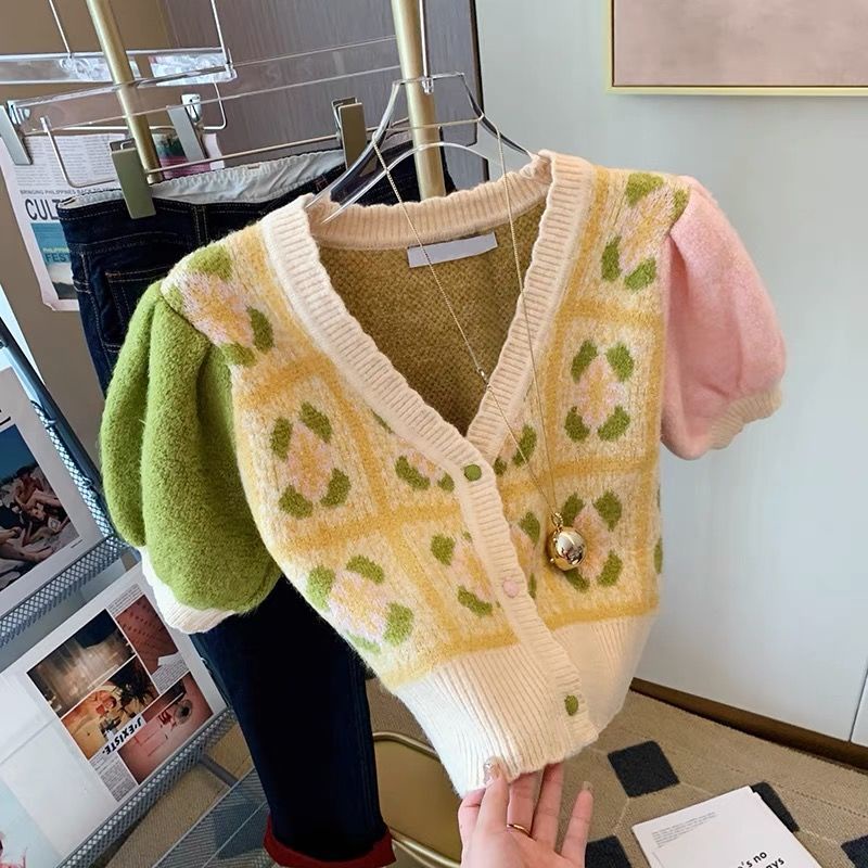 Áo dệt kim Pure Cube tay ngắn thời trang mùa xuân trẻ trung cho nữ