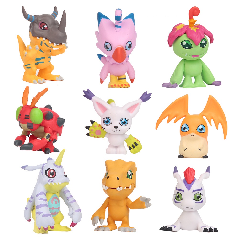 Set 9 Mô Hình Nhân Vật Phim Hoạt Hình Digimon Bằng Pvc