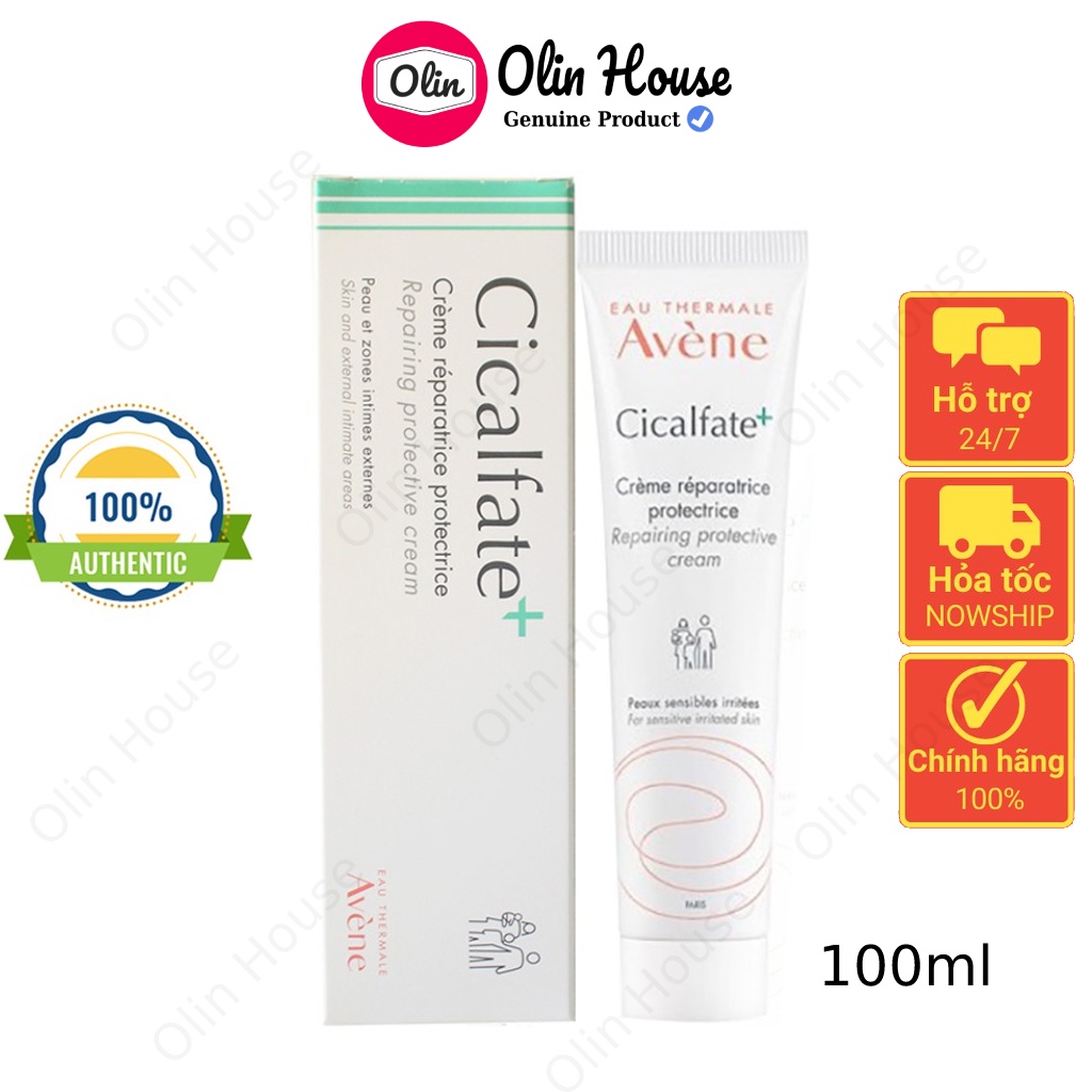 Kem dưỡng liền sẹo, phục hồi da Avene Cicalfate + Repairing Protective Cream 100ml - Olin House