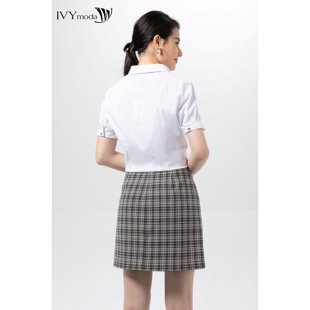 Chân váy phối móc cài kim loại IVY moda MS 31B9191