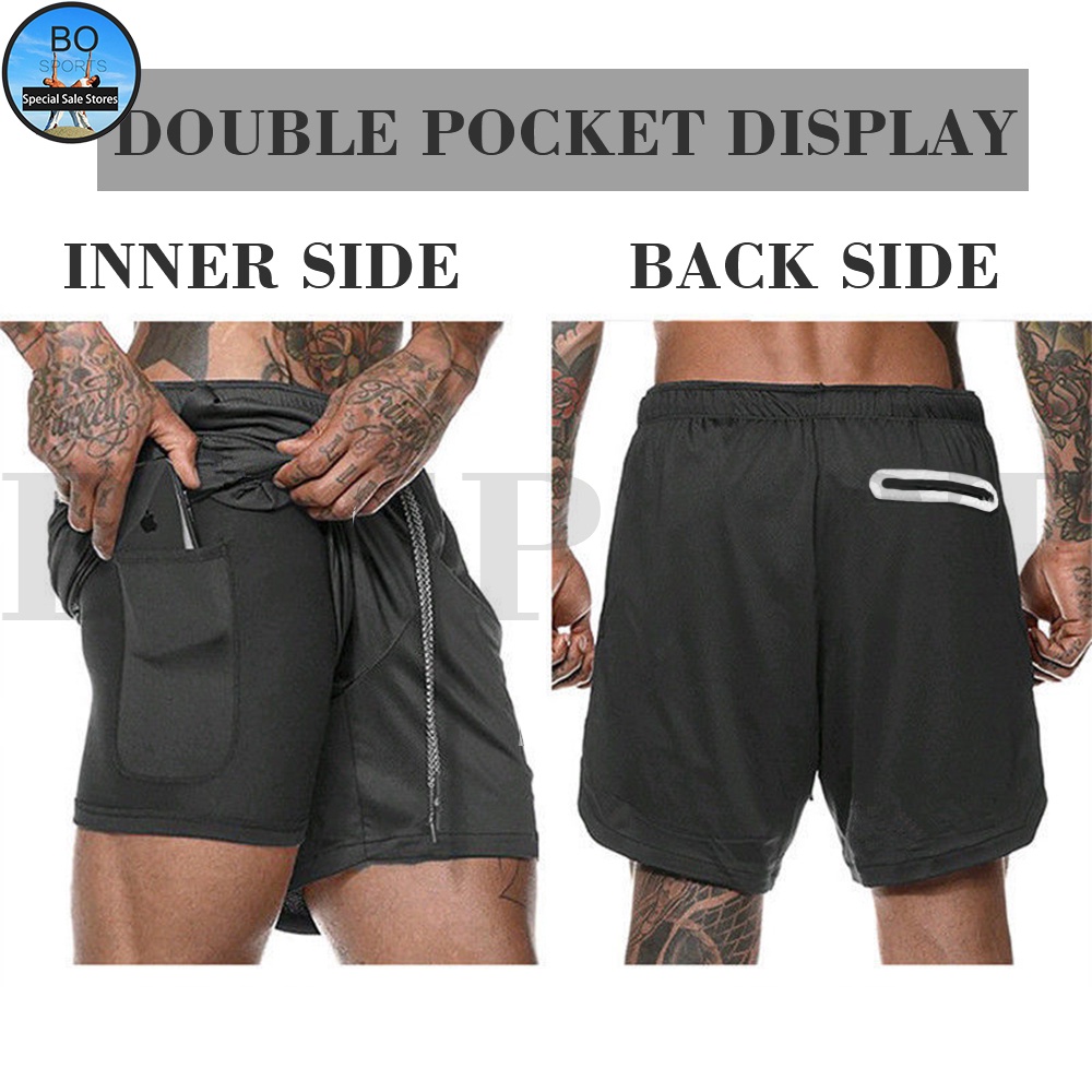 Quần Short Thể Thao 2 Trong 1 Nhanh Khô Thời Trang Mùa Hè Cho Nam