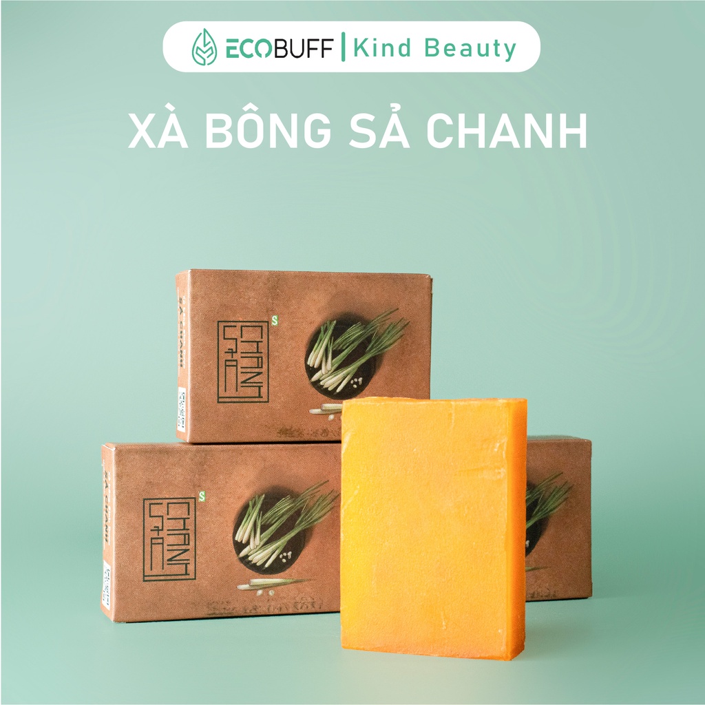 Xà bông nghệ Sinh Dược xà bông SẢ CHANH Nghệ xà bông tắm thảo mộc chiết xuất thiên nhiên lành tính Ecobuff