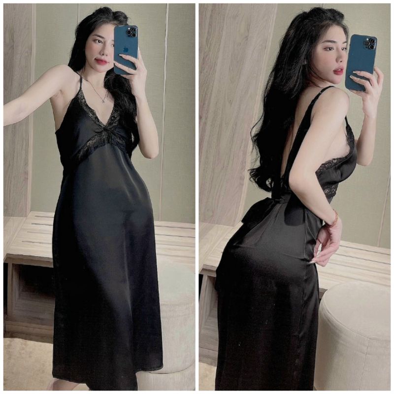Đồ ngủ sexy nữ Đầm 2 dây dáng dài Maxi Nữ Siêu Sang Chất Lụa Latin Cao Cấp Váy Nữ Sexy