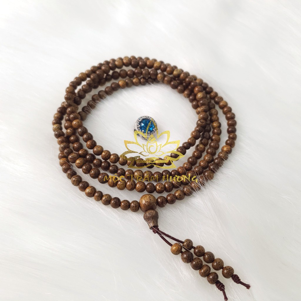 Vòng Tay Trầm Hương 216 Hạt 4mm MIX Charm Bạc S925 (Xanh Da Trời) - MTH JEWELRY