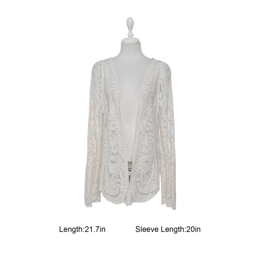 Áo khoác cardigan dài tay phối ren thêu họa tiết xinh xắn dành cho nữ
 | BigBuy360 - bigbuy360.vn