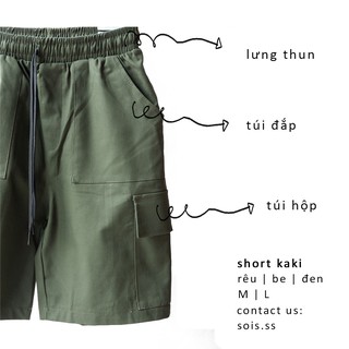 QUẦN SHORT KAKI UNISEX (Đen - Be - Rêu)