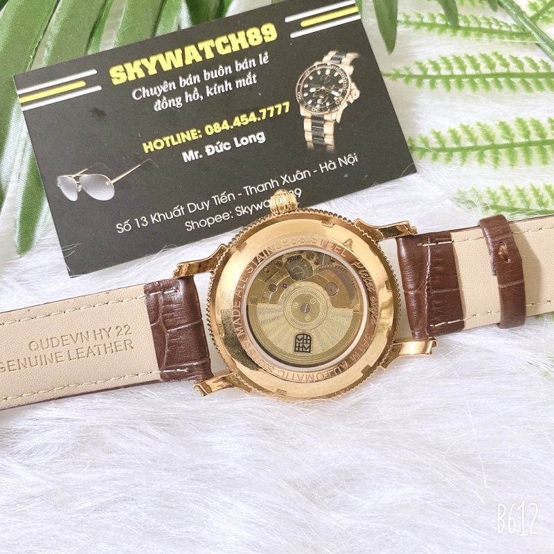 Đồng hồ cơ nam picter style dây da bát mã-Mã đáo thành công chạy máy cơ,bảo hành 12 tháng