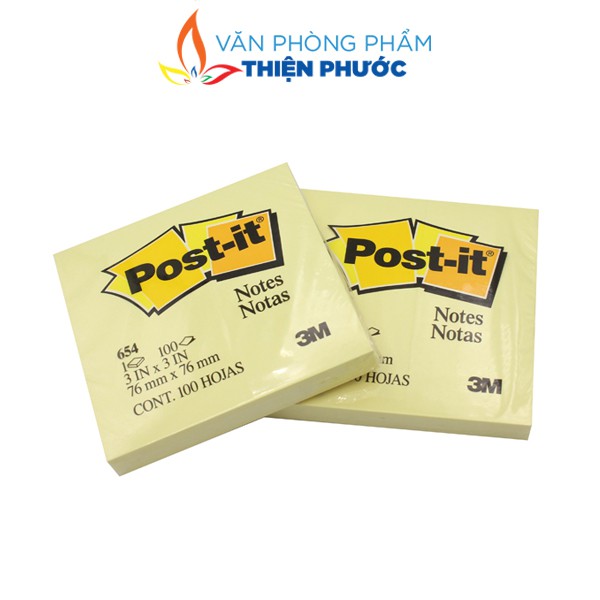 Giấy Note vàng ghi chú Post-it 3M 2x3mm 100 tờ 1 xấp THIỆN PHƯỚC