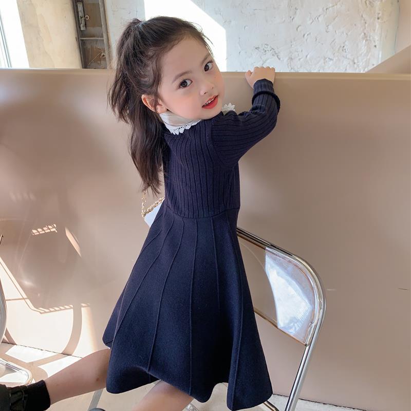 Đầm len tay dài thời trang mùa thu 2021 dành cho bé gái