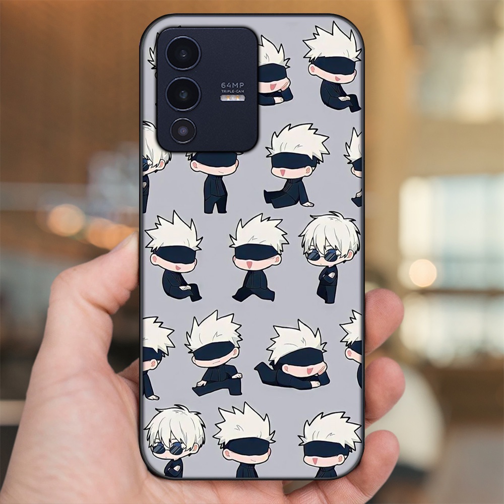 Ốp lưng Vivo V23 5G viền đen in hình Satoru Jujutsu Kaisen