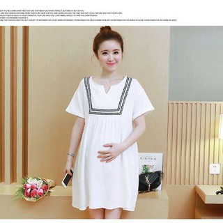 Váy Trắng Viền Thang Đen