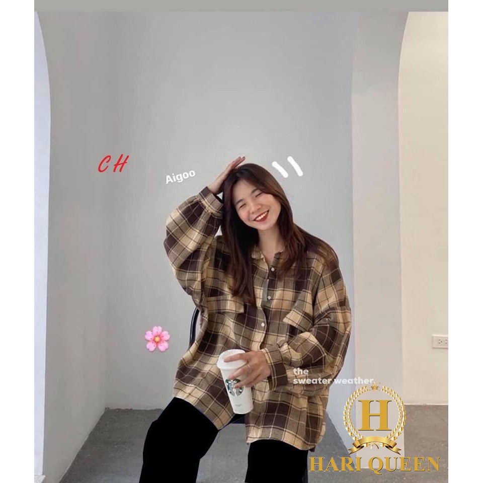 FREE SHIP ĐƠN TỪ 50K Sét áo sơ mi kẻ + quần ống rộng COH0520 1
