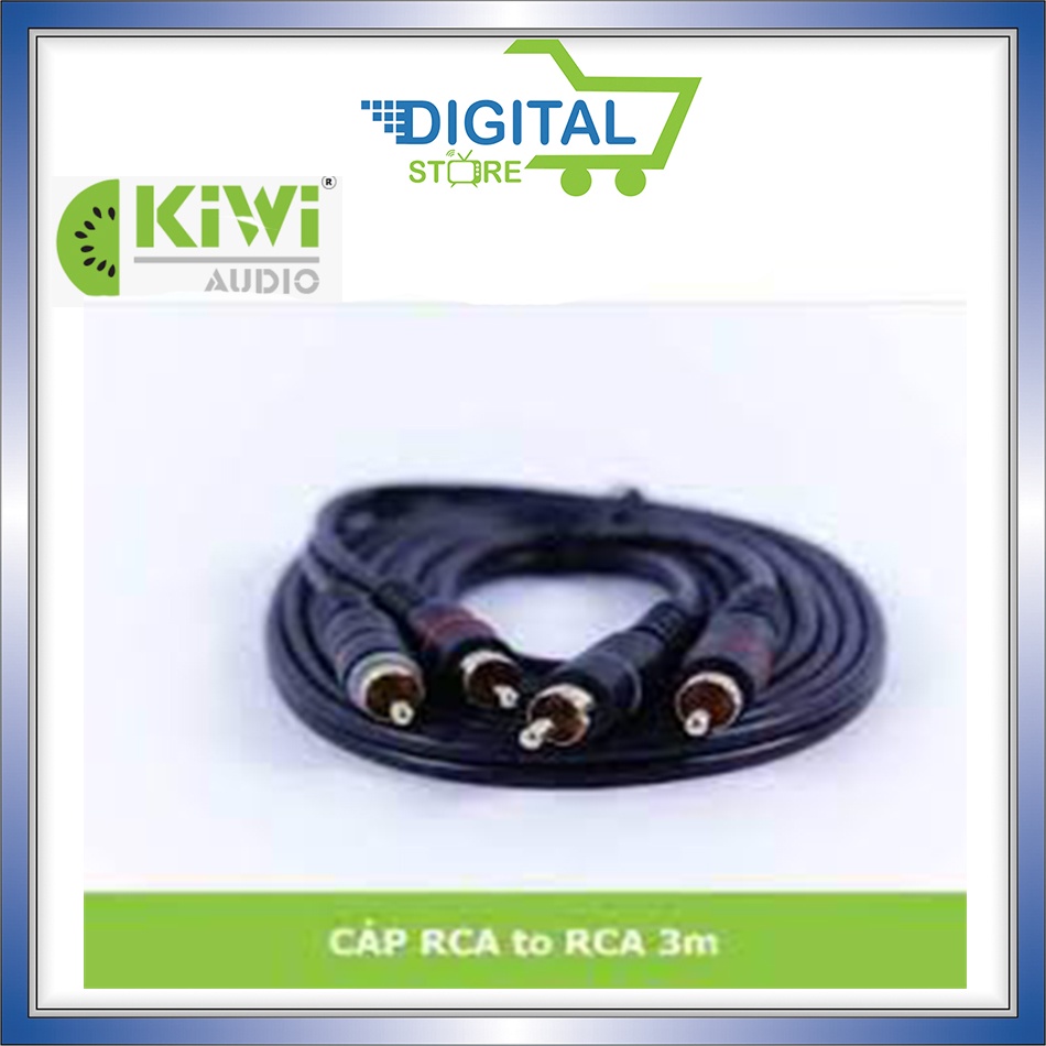 Dây AV 2 ra 2, cáp hoa sen ra 2 AV bằng đồng dài 1,5 mét và 3 mét. Cáp hoa sen 4 đầu AV RCA kiwi [ Chính Hãng ]