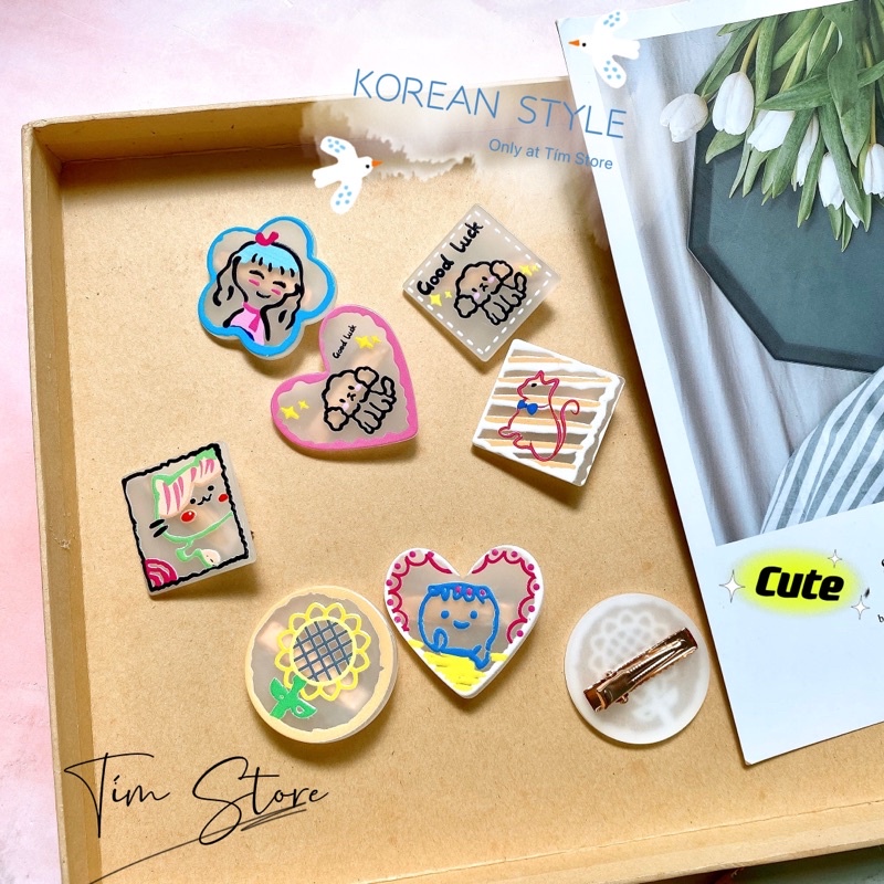 Kẹp tóc mái nữ phong cách hàn quốc cute dễ thương nhiều mẫu TIMSTORE
