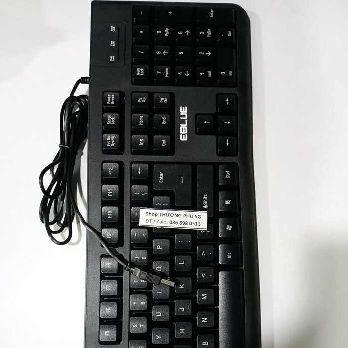 Bàn phím có dây EBLUE EKM045BK - Chuẩn USB - Cáp dài 1.6M