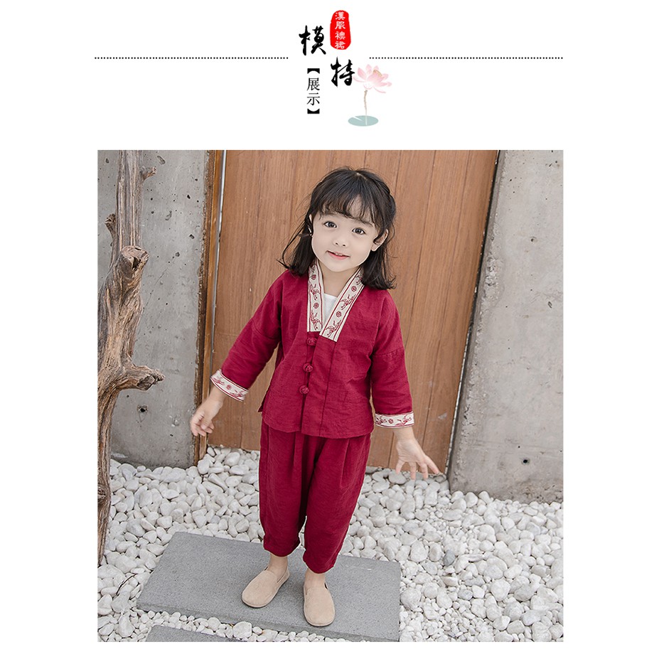 Đồ Hán phục trẻ em bé gái bé trai mặc đi chùa đi chơi trung thu pyjama cực đẹp
