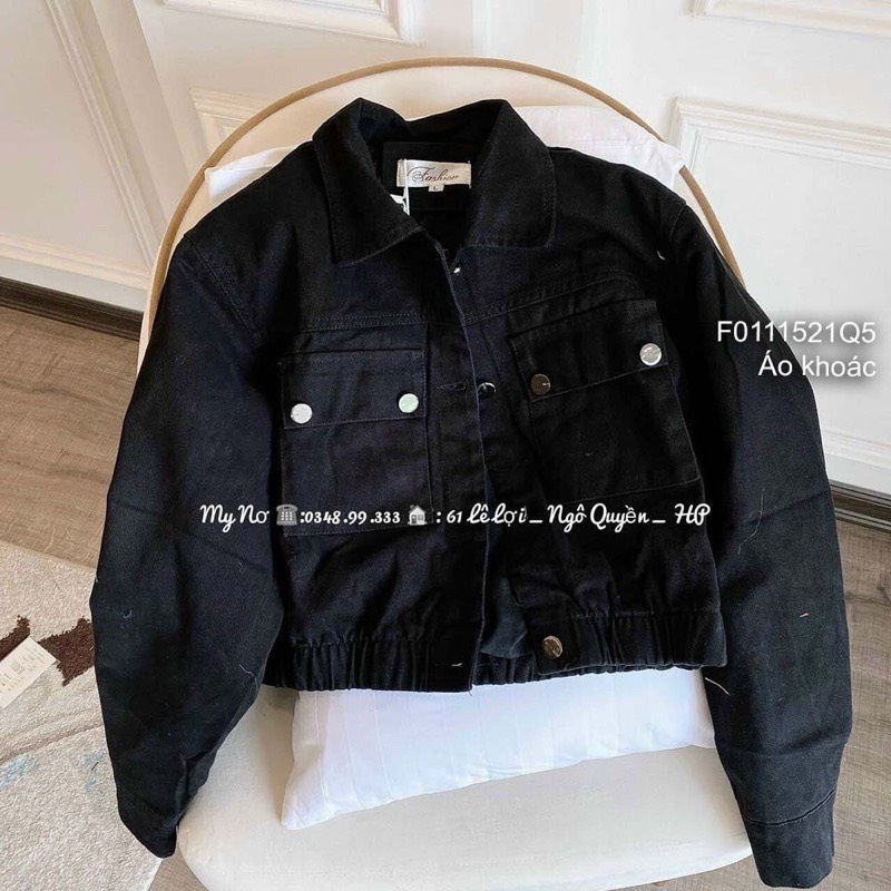 Áo kaki jean nữ-Hot trend bo chun crop siêu xinh Saigonmen