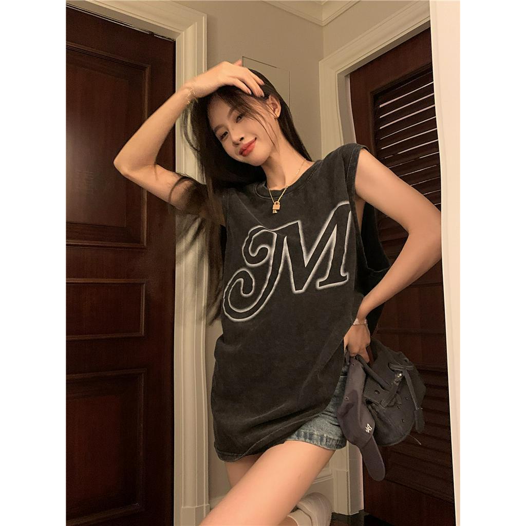 Áo Thun Sát Nách Dáng Rộng Phong Cách hip hop Thời Trang Cá Tính