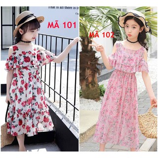 Đầm mùa hè bé gái voan hoa nhí mã 101 + mã 102