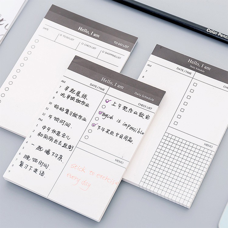 Sổ kế hoạch học tập dạng giấy note ghi chú nhiều mẫu dễ thương (8.5*12.5)