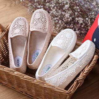 Giày Xăng Đan Nhựa Đế Bằng Chống Trượt Thời Trang Mùa Hè Cho Nữ