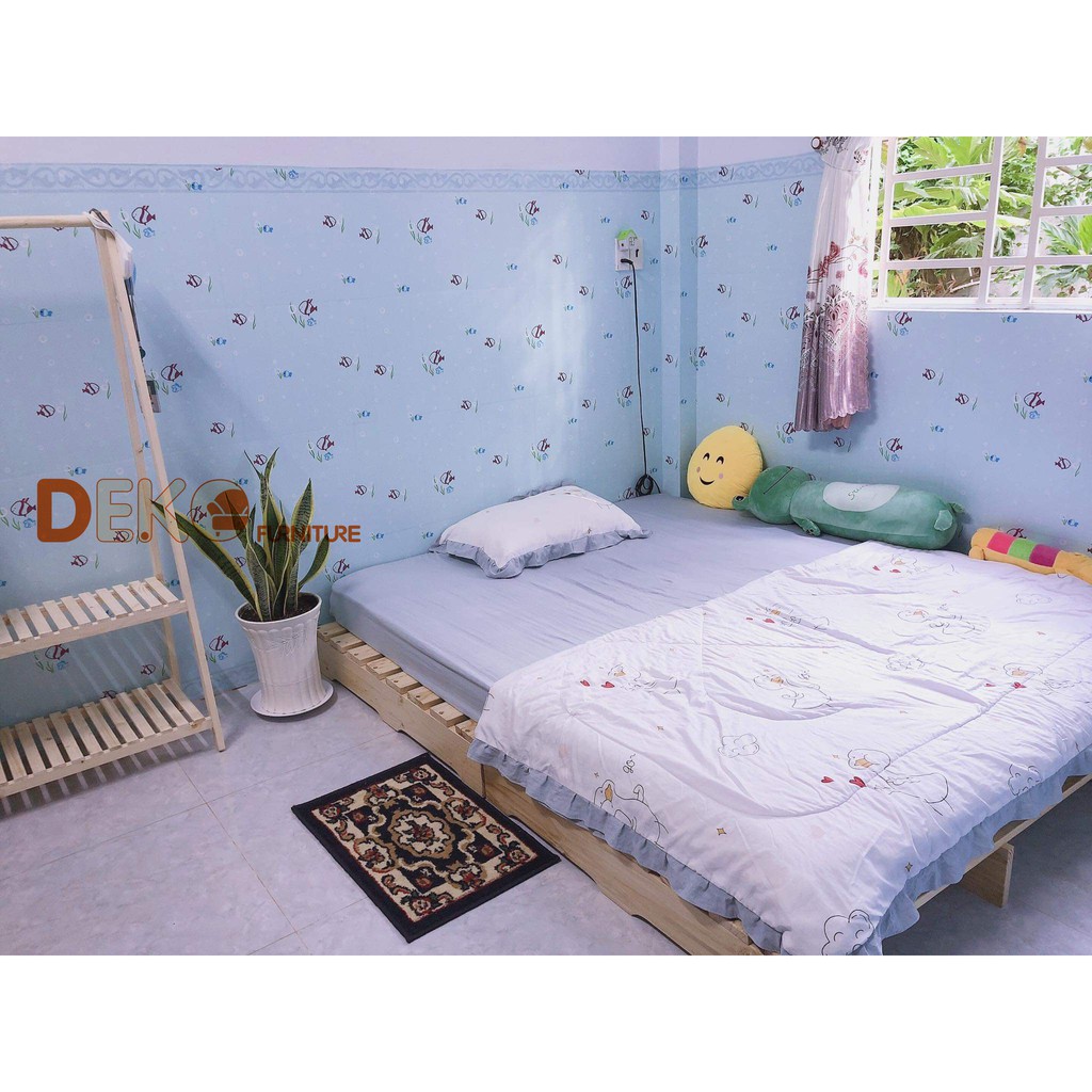 Giường ngủ pallet DEKO FURNITURE gỗ thông cao cấp 1M6x2M