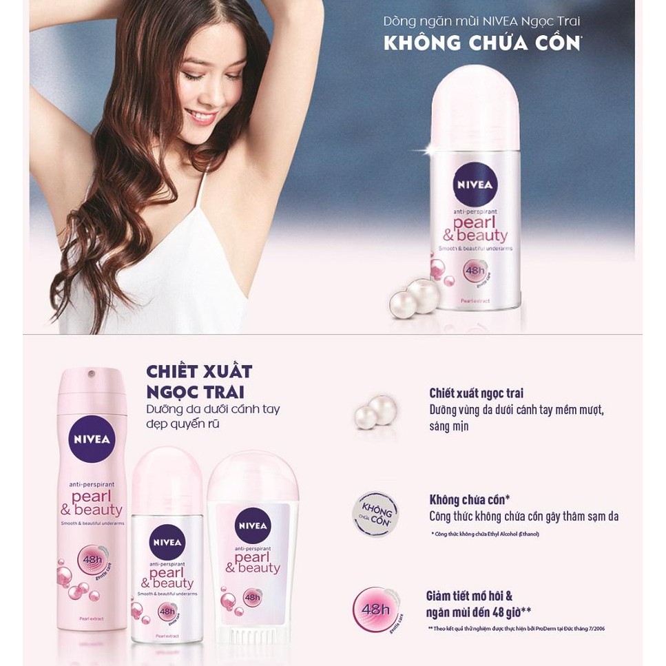 Xịt Khử Mùi Nữ – Nivea Pearl & Beauty 150ml