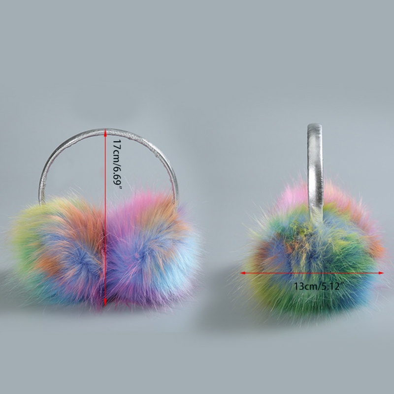 Chụp Tai Phủ Lông Màu Gradient Thời Trang Mùa Đông Cho Bé Gái