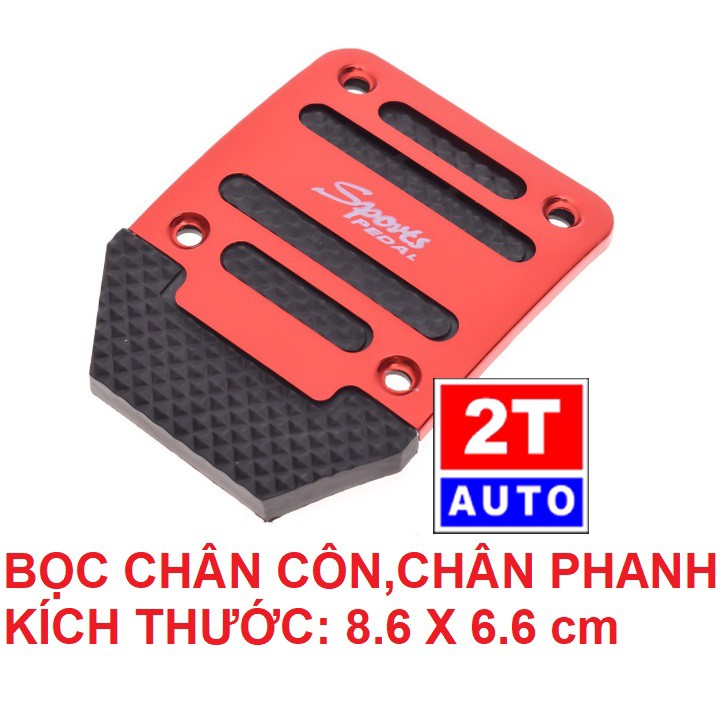 Bộ ốp bọc chân ga, chân côn, bọc chân phanh cho xe số sàn MT phong cách thể thao-MÀU ĐỎ:   SKU:254