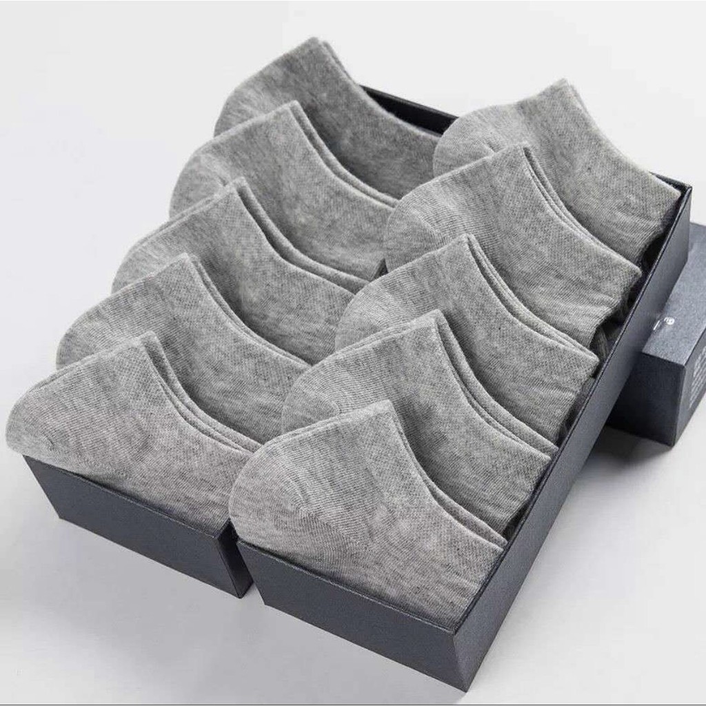 Tất lười nam basic đen trắng Jengiang - Vớ cổ nam nữ mỏng nhẹ cotton thoáng mát