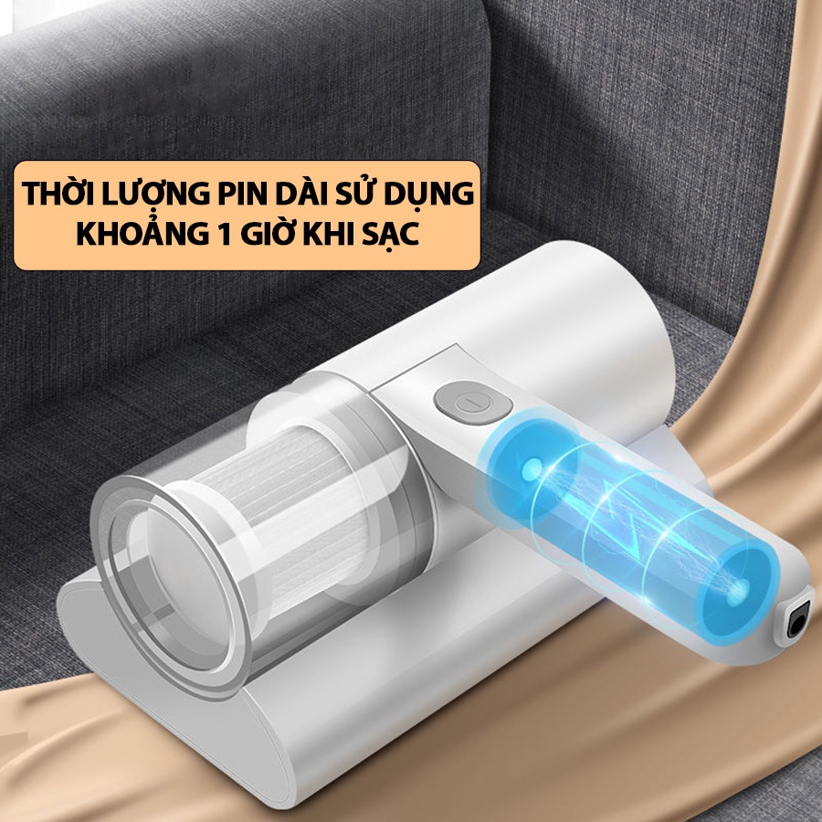 Máy hút bụi giường nệm, máy hút bụi mini cầm tay có tia UV khử khuẩn, hút ẩm không khí, bảo hành 6 tháng