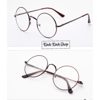 Kính gọng mắt tròn kim loại ngố ulzzang