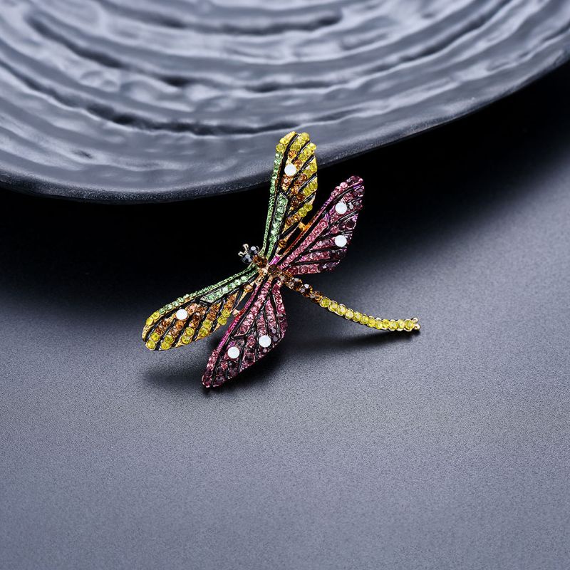 Ghim Cài Áo Hình Chuồn Chuồn Đính Đá Nhiều Màu Sắc Thời Trang