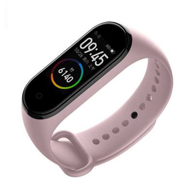 Dây đeo silicon thay thế Xiaomi Miband 3 Miband 4 (Hồng)