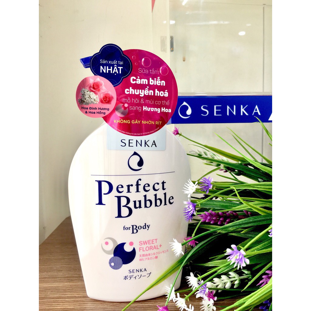 Sữa tắm dưỡng ẩm hương hoa dịu ngọt Senka Perfect Bubble for Body Sweet Floral n 500ml