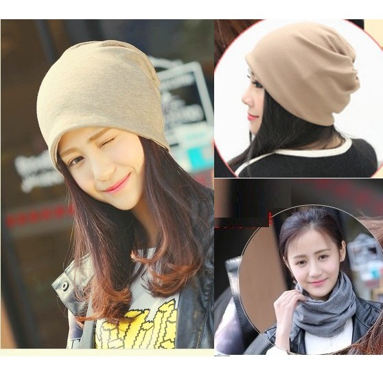 [MỀM ĐẸP] Mũ khăn trùm đầu thun trơn A050 mềm êm, co dãn 4 chiều, thấm hút mồ hôi tốt