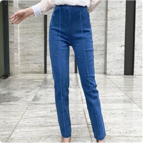 Quần Jean nữ lưng thun giả legging RAKU 01