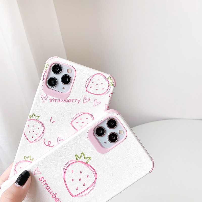 Ốp lưng iphone Dâu mùa hè da viền chống va đập 5/5s/6/6plus/6s/6splus/7/7plus/8/8plus/x/xr/xs/11/12/pro/max/plus/promax | BigBuy360 - bigbuy360.vn
