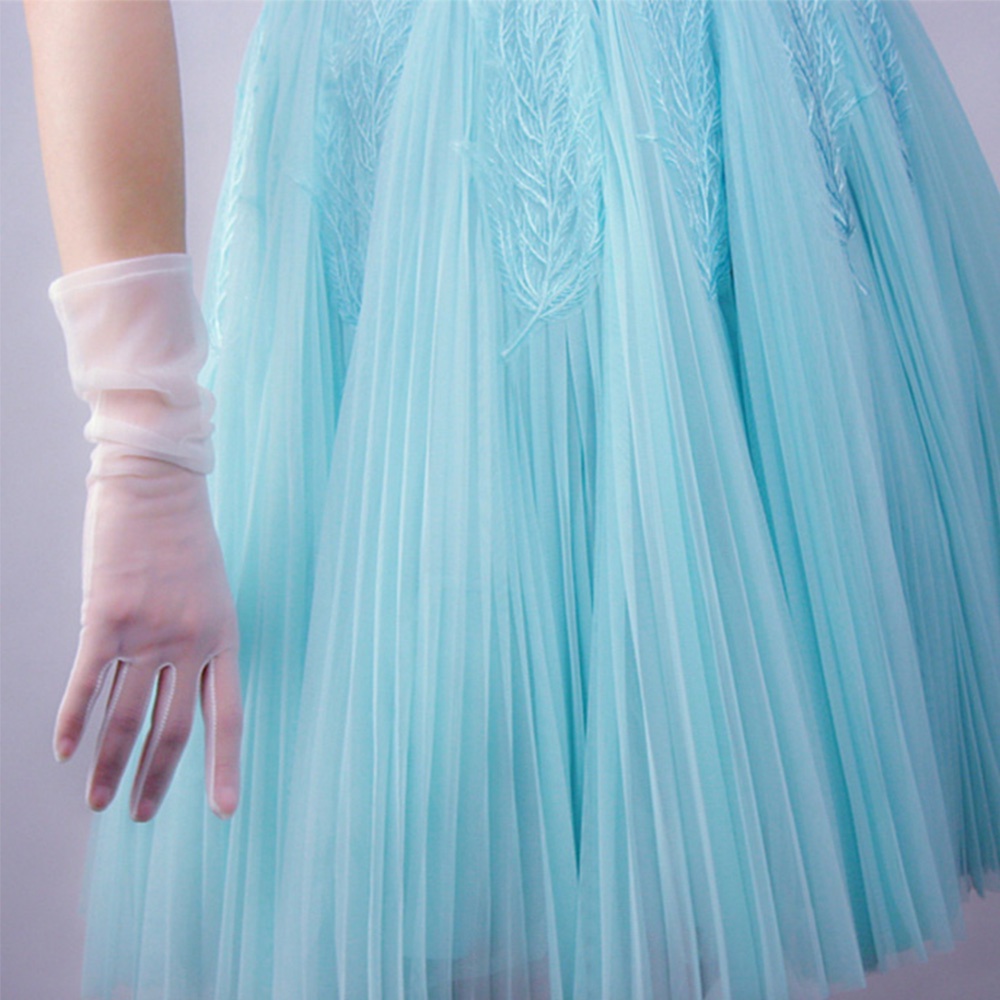 Bao tay đen dài 38cm phối lưới xuyên thấu nhiều màu thời trang cho nữ