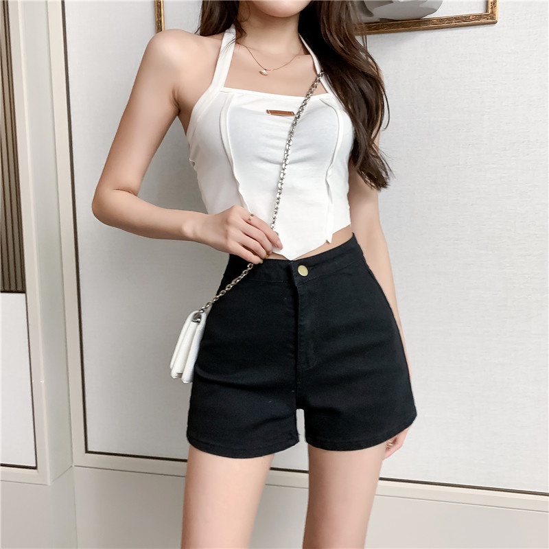 Quần short jean SUXI lưng cao thời trang cho nữ