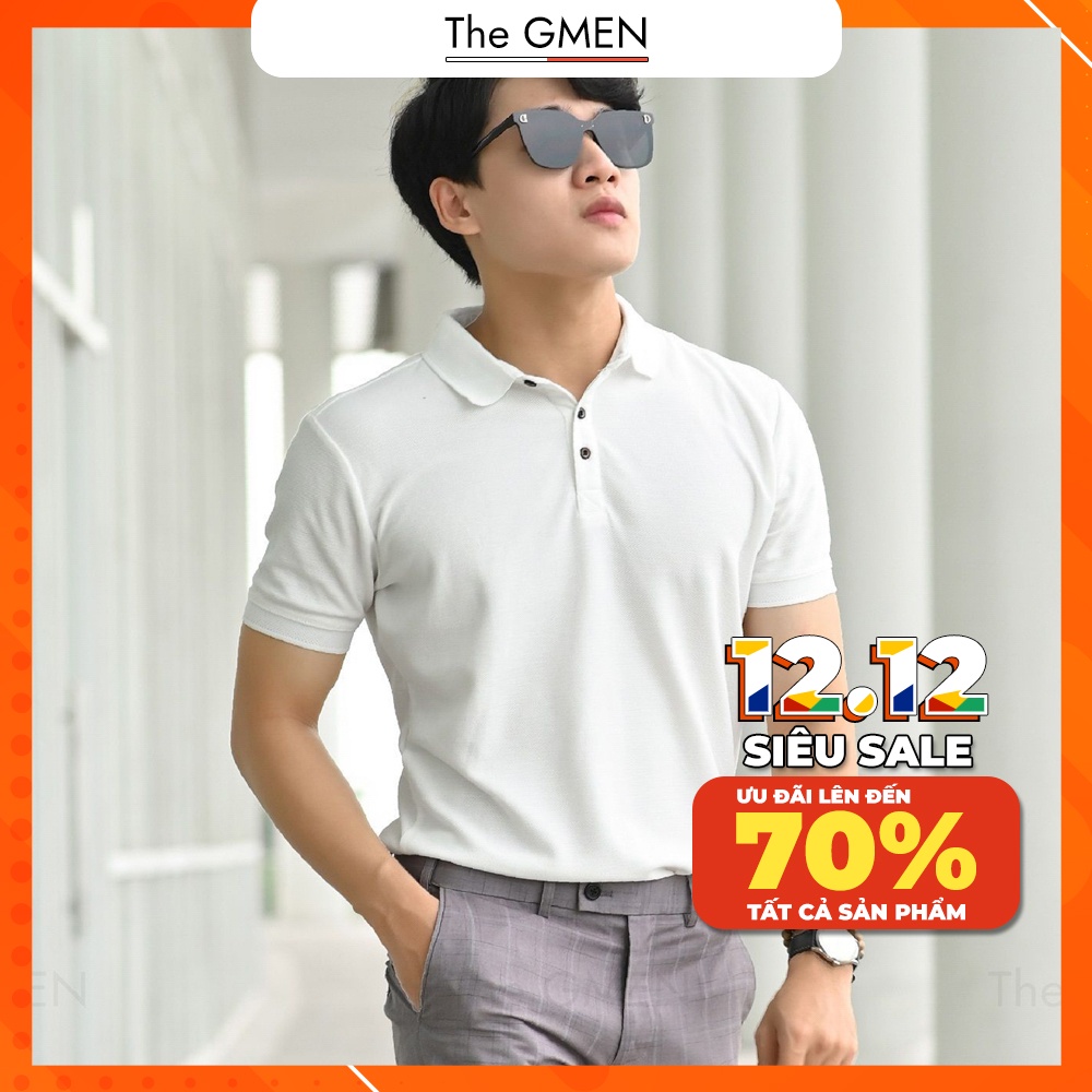 [Giảm 10% Mã SKMLTSM12] Áo Polo nam The GMEN Mesh Polo Shirt 100% cotton dày dặn, chuẩn form, giá tốt